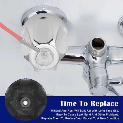Three Piece Metal Shower Knob Replacement Kit For Price Pfister Verve Tub And Shower Faucets Hot Cold Diverter Handles