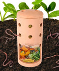 Clay 10 Inch Worm Compost Bin For Outdoor Gardens Turns Kitchen Scraps Into Rich Soil Fast With Perforated Holes