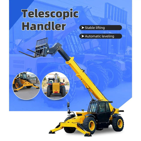 Workhorse Industrial Telescopic Handler Featuring Slick Hydraulic Forklift And Quick Attach Loader Reach Boom in action with stable lifting.