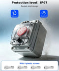 Heavy Duty Emergency Stop Button With High Visibility Red Mushroom Head Latching Switch Rated 10A And 440V for industrial use with IP67 sealed design.