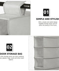 Hella Handy 10 Layer Hanging Shoe Rack Saves Gobs Of Space Perfect For Boots Sneakers Hats And Bags With An Easy Fold Up Design showcasing storage pouch and organizer detail.