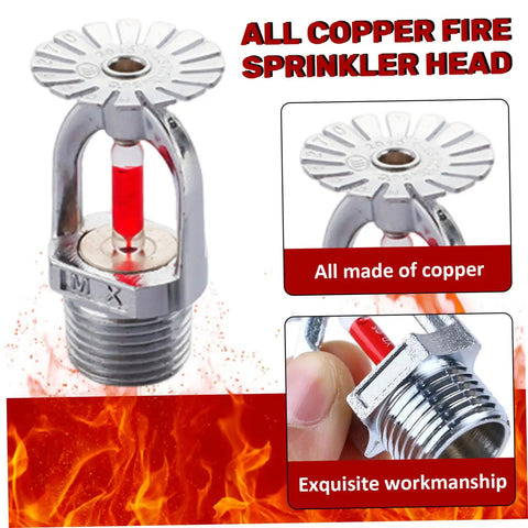 Heavy Hitter Pendent Fire Sprinkler Head Delivers Quick Response At 155F For Instant Water Spray Down Action, copper design.