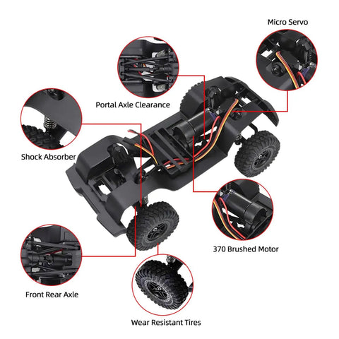 Durable Metal Chassis Frame With 6.1 Inch Wheelbase For 1 18th Scale RC Crawlers Like TRX4M Bronco Defender And AX-8560 Models