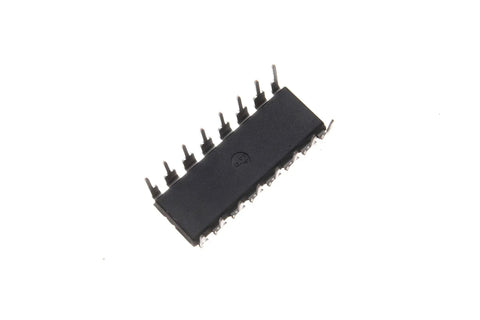 L293D 16 Pin IC Stepper Motor Driver Controller, top view showing pins for high voltage with H Bridge 600mA per channel