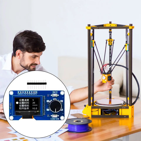 OLED Display Rotary Encoder Module With I2C Protocol For Parameter Tuning In Embedded Systems And Prototyping Handy OLED Encoders Combo For Lab Gear IoT Projects And Portable Devices: OLED encoder board on 3D printer