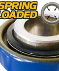 Rock Solid Front Caster Wheel Bearing Kit With Threaded Axle Sleeve For Zero Turn Mowers, close-up of spring-loaded bearing assembly.