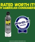 Straight Shooting Flying Insect Killer Spray For Wasps And Hornets With A Powerful Jet Stream Two 14 Oz Cans shown with award badge.