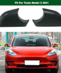 Top Shelf One Pair Side Mirror Lower Cover Cap Compatible With Tesla Model 3 2017 To 2021, black trim pieces for left and right mirrors.