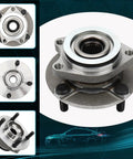 Front Wheel Bearing And Hub Assembly For Nissan Versa 2007 Through 2012 513308 showing steel bearings and bolt hole spacing.