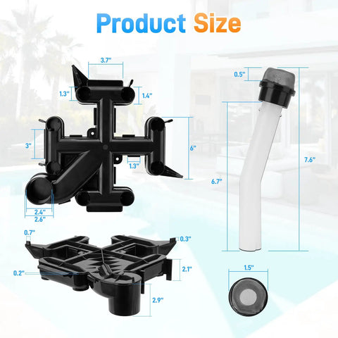 Top Manifold With Air Bleed Valve For Pentair FNS Plus De Pool Filter Systems Replaces V38 140 And 25357 600 000 with dimensions