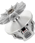 Heavy Duty Primary Drive Clutch For Polaris RZR XP 4 1000 EPS And General 1000 with silver metal finish and two-way needle bearing.
