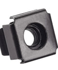 M5 X 0.8mm Snap In Cage Nuts Black Zinc Crash Lock Carbon Steel for 19 Inch Server Cabinet Rail, close-up view.