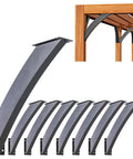 Tough As Nails 45 Degree Angle Support Brackets Heavy Duty Carbon Steel Beam Connectors For Pergola Gazebo Deck Patio Outdoor Projects Black Powder Coated Steel Corner Braces 8 Pack displayed on a wooden gazebo.