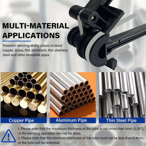 4 In 1 Tube Bender For Copper Brass Aluminum And Thin Steel Pipes Includes Three Sixteenths Inch One Quarter Inch Five Sixteenths Inch