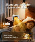 Two Speed Portable Space Heater With Adjustable Settings, 800W Desk Heater For Indoor Use, shown on nightstand