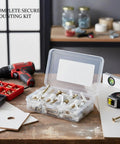 50 Pack M8 Drywall Anchors With Zinc Plated Screws Heavy Duty Hollow Wall Anchor Kit on wooden table with tools