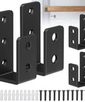 4 Pack Premium Extra Thick Beefy Door Barricade Brackets Black Hella Secure U Shaped Security Bars For 2x4 Lumber with screws