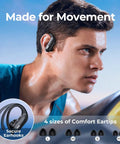 Beast Battery Life Wireless Bluetooth Earbuds With 90 Hours Playtime And LED Power Display, IPX7 Waterproof worn by man