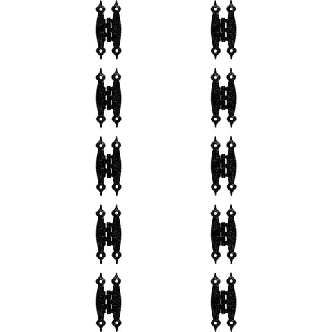 Solid As A Rock Matte Black Flush Mount Cabinet Hinges 10 Pack displayed in pairs on a white background, featuring sturdy steel construction.