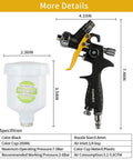 Hvlp Mini Spray Gun With 0.8 Mm Nozzle And 125Cc Gravity Feed Cup, Lightweight air paint sprayer with black body and 200ML cup.