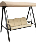 Replacement Canopy Top For Model GSS00132D Cunningham 3 Seater Patio Swing Top Only Custom Fit Outdoor Swing Cover UV Protected CPAI 84 Fire Retardant Water Repellent Not Waterproof Fits 1001868823 1007945595 207207255 321080929 displayed on metal swing frame