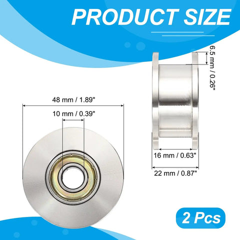 Toss Those Worn Cogs Swap In Heavy Duty Sliding Gate Rollers 304 Stainless Steel dimensions showing 48mm diameter and 10mm width.
