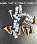 6x14mm Short Expansion Hinge Repair Screws Kit for Cabinet Door Hinges, Stripped Thread Repair for Wood and Particle Board