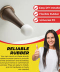 Rubber Door Stop Stud Replacement No Brainer Tips For Wall And Floor Protection, Doorstopper Bumpers And Spring End Caps, Universal Size White