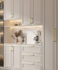 Top Shelf Brushed Gold Cabinet Pulls With A Slick Grip And Fresh Modern Vibe Perfect For Kitchen Makeovers And Bath Refreshes Built Tough Zinc Alloy Hardware In A Handy Ten Pack For Quick Room Upgrades on white cabinets.
