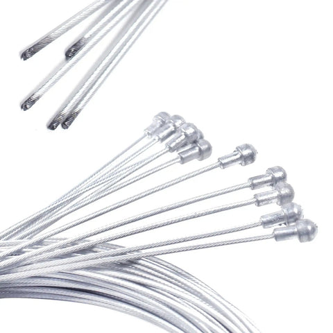 Ten Piece Go To Bicycle Brake And Derailleur Cable Kit For Road And Mountain Bikes Front And Rear Shift Cables With Zinc Coated 18 Wire Construction For Smooth Shifting Compatible With Shimano And Sram Drivetrains