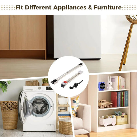 Hella Durable Appliance Rollers And Adjustable Furniture Movers Smooth As Butter Zero Sweat Glide Telescopic Base for washers and dryers.