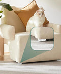 White armchair with Eight Pack Self Adhesive Caster Wheels For Kitchen Appliances, 360 Degree Swivel Universal Rollers shown in use under the chair.