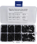 300 Pcs Self Tapping Screws Cross Pan Head Set In Carbon Steel M3 Black With Sturdy Storage Box, DIY essentials displayed open