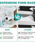 Comparison of Eight Pack 16 By 14 Inch Quick Expand Foam Bags For Shipping instant cushioning with traditional packing methods.