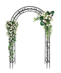 Garden Arch For Weddings And Parties, Sturdy Steel Trellis Arch With Lattice Sides, Multipurpose Outdoor Pergola For Plants And Climbing Vines, Yard Worthy Decor, Setup Ready, Black Finish, 59 By 84 Inches
