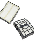 Pro Grade Filter Replacement Kit For Navigator Zero M Lift Away Speed Upright Vacuum Models ZU560 ZU561 ZU562 ZU572 UV650 UV725 ZU660 CU530 NV431 QU573 Series With 2 HEPA Filters 2 Foam Filters 2 Felt Filters And Cleaning Brush showing two HEPA filters in black frame.