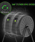 Outdoor Compost Bin Tumbler With Resin Construction No Fuss Ventilated Waterproof And UV Protected 360° Tumbling Design