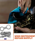Hardcore Rock Solid Hella Reliable Saxophone Repair Toolkit And Kickass Woodwind Setup Pads With Heavy Duty Metal Adjustment Screws For Professional Clarinet And Sax Fixes In Studio with repair tools.