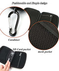 Kickass Heavy Duty Hard Shell GPS Carry Case With Roomy Mesh Pouch For 5 To 6 Inch Garmin Drive And TomTom Navigators, showing zipper pocket and carabiner.