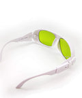 Pro Level Rugged Laser Safety Goggles With Universal EP Replacement Lenses For UV And Fiber Laser Protection, angled view.
