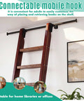 4 Ft Steel Extension Track For Library Ladder Hook Rolling Kit With Dead Smooth Glide Action Built Damn Tough For Customizing Your Whole House Storage Layout with mobile hook on wooden ladder.