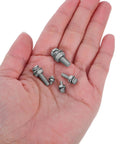 Zinc Alloy Pro Grade Pan Head Machine Screws Nuts And Washers Kit in hand showing size and components