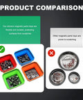 Product comparison of collapsible magnetic parts trays with dual sided magnetic base and metal trays with scratches
