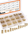 All In One 330 Piece Knurled Threaded Insert Kit Brass Embedment Nuts Set M2 M3 M4 M5 Female Threads For Wood Plastic Metal Versatile Assortment With Durable Clear Box Storage