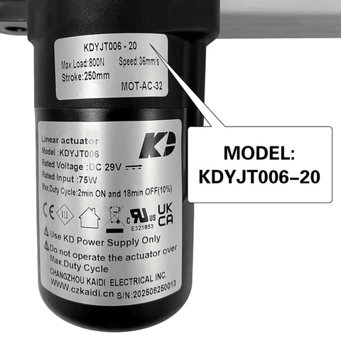 Heavy Duty Linear Actuator Replacement Motor For Power Recliner And Lift Chairs Smooth Ride Setup With 2 Pin Power Plug And 5 Pin Hand Control Hassle Free Swap Fits Like Real Deal For Comfy Living Room Seating with KDYJT006-20 model details.