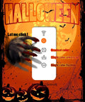 12 Ft Skeleton Lighting Kit With Remote LED control in front of Halloween background with jack-o'-lanterns