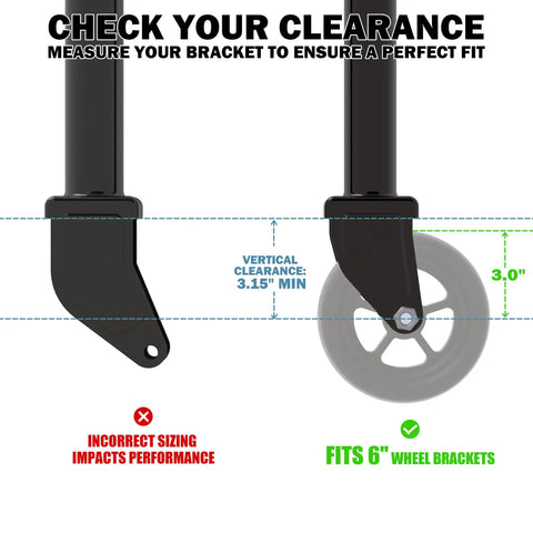 Beefed Up 1500 Pound 6 Inch Boat Trailer Jack Wheel Replacement With Heavy Duty Spoked Wheel And Mounting Hardware diagram