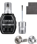 Chromed Out Repair Pen and Scratch Eraser for Ridiculous Metallic Gleam on Automotive Trim Badges and Plumbing Fixtures Silver Shine Touch Up Marker for Dull Metal Surfaces Fast Drying Formula Heavy Duty Restoration Tool with applicator and chrome finish.