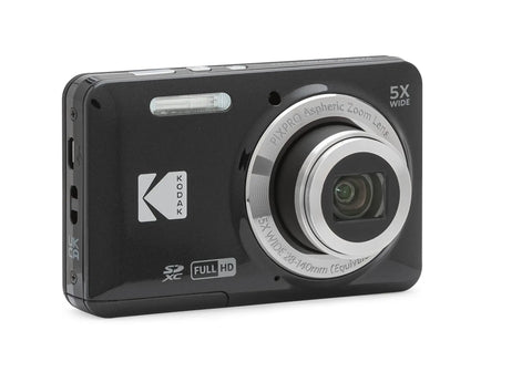 A Real Deal 16 Megapixel Digital Camera With 5X Optical Zoom resting on a surface, showcasing its sleek design and lens.