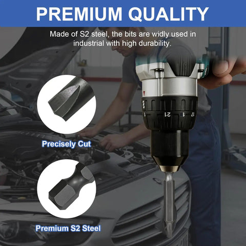 Top Shelf Heavy Duty Six Piece Type G Clutch Bits Set Featuring 1/4 Inch Hex Shank S2 Steel Magnetic Driver Bits in use on vintage car
